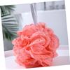 HOOWIFFY 3 Pieces Red Lace Bath Mesh Poufs Shower-Bath Scrubber Sponge Balls Exfoliating Body Scrubber for Sensitive Skin Spa and Daily Shower Use view 4