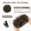 BARSDAR 100% Human Hair Bun Extension - Real Human Hair Brown Messy Bun Scrunchie for Women - Elastic Wavy Small Updo Chignons Chocolate Brown Hairpieces Soft Lightweight Natural Looking Daily view 3