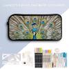 HETVBNS Beauty Peacock Pencil Case Large Capacity, Durable Pencil Pouch Portable Small Cosmetic Bag with Metal Zipper, Simple Makeup Pouch Aesthetic Toiletry Bag for Travel Office view 3