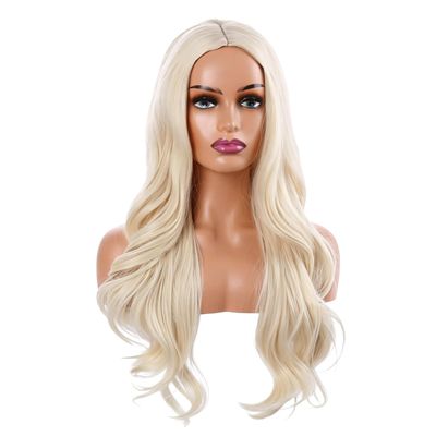 Vetuuvine Women Light Blonde Wig Woman Long Platinum Blonde Wavy Curly Wig