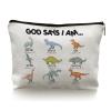 TopXmai Christian Dinosaur Makeup Bag, Inspirational Christian Dinosaur Lover Gifts Cosmetic Bag, Religious Scripture Bible Dino Makeup Pouch,B117 view 1