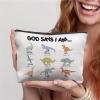 TopXmai Christian Dinosaur Makeup Bag, Inspirational Christian Dinosaur Lover Gifts Cosmetic Bag, Religious Scripture Bible Dino Makeup Pouch,B117 view 4
