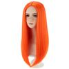 RightOn 22 Inches Pink Orange Mixed Wig Long Straight Wigs Pink Mixed Orange Straight Wig for Women Cosplay Daily Party Wigs with Hairnet view 2