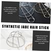 LRXIYODE Metal Hollow Birdcage Hair Bun Holder Stick Fork Silver Alloy Hairpin for Women Retro Updo Hair Accessories view 4