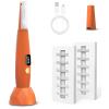 3-Speed Electric Hair Remover for Women, Painless Facial Trimmer with LED Light, IPX4 Waterproof, USB Rechargeable, Magnetic Blade for Face & Body (White/Orange) (Orange) view 1