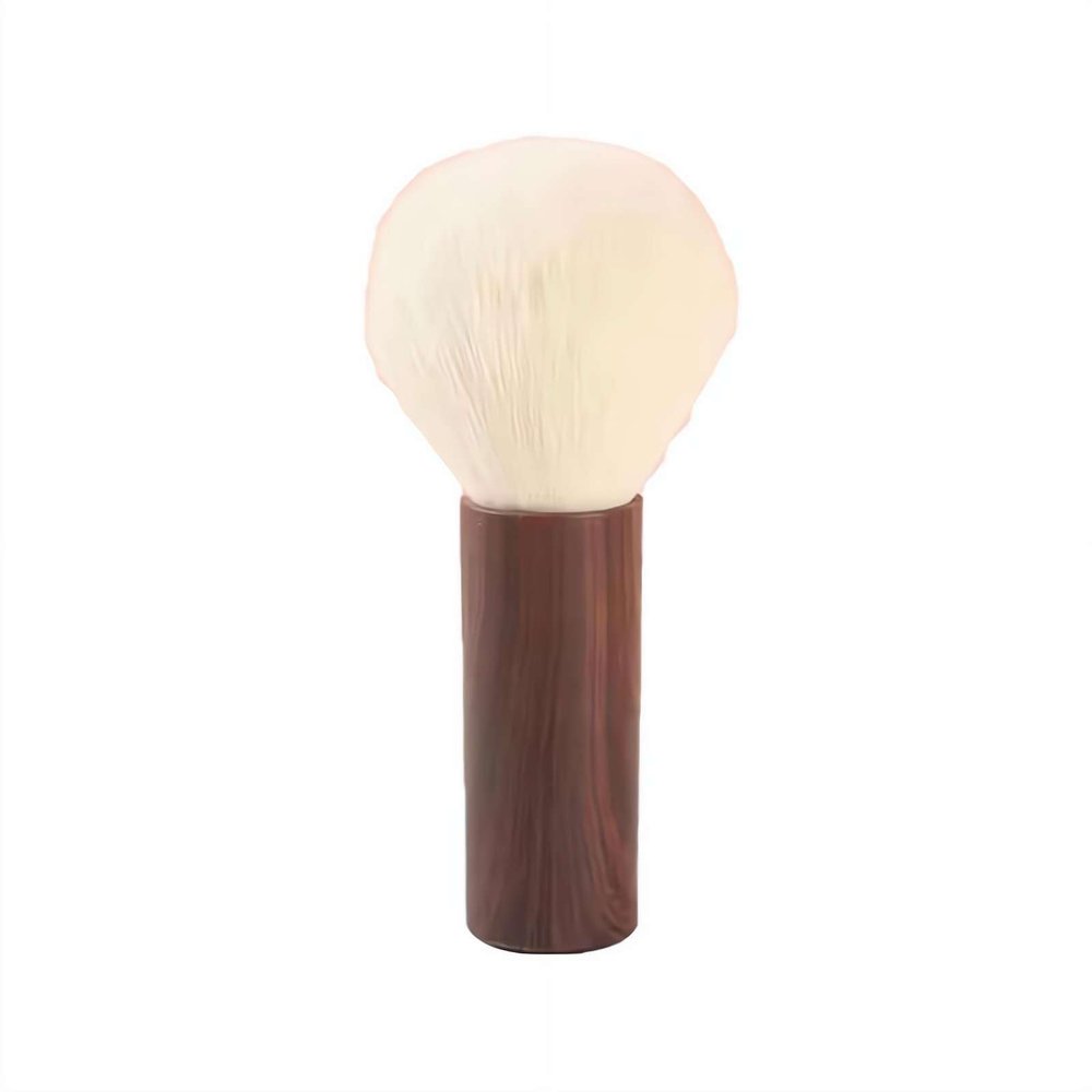 Soft Nail Dust Brush for Acrylic Powder Cleaning, Fluffy Manicure Duster with Upright Stand Design, Portable Fiber Bristle Tool for Salon & Home DIY (brown white)