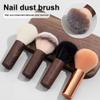 Soft Nail Dust Brush for Acrylic Powder Cleaning, Fluffy Manicure Duster with Upright Stand Design, Portable Fiber Bristle Tool for Salon & Home DIY (brown white) view 3