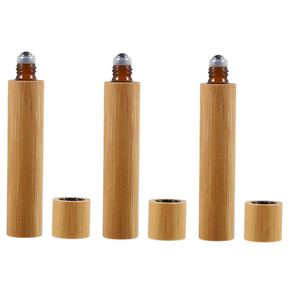 BCOATH 10ml Roller Bottles 3pcs Refillable Glass Essential Oil Bottles with Stainless Steel Roll-on Ball for Travel and Aromatherapy Use