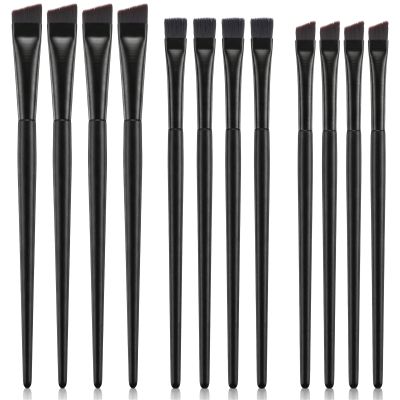 12 Pcs Angled Eyeliner Brush Set, Brow Tint Brush Precision Thin Multi-use for Brow Tinting Eyeliner Application