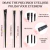12 Pcs Angled Eyeliner Brush Set, Brow Tint Brush Precision Thin Multi-use for Brow Tinting Eyeliner Application view 2