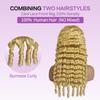 Surrku Burmese Curly Deep Wig 613 Blonde 13x4 Lace Front Wig Human Hair, 100% Real Human Hair 150% Density HD Lace, Pre-Plucked Natural Hairline for Women, Triple Lifespan 3X(24inch) view 3