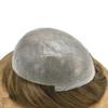 PUNRU HAIR Men Toupee Hair Pieces, Human Hair Replacement Systems, Male Hair Units Ultra Thin Skin Natural Hairline #6 Light Brown-90% Light Density 6"x8" view 3