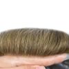 PUNRU HAIR Men Toupee Hair Pieces, Human Hair Replacement Systems, Male Hair Units Ultra Thin Skin Natural Hairline #6 Light Brown-90% Light Density 6"x8" view 4