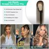 34 Inch Ash Blonde Wig Human Hair 200% 13x6 HD Lace Front Straight Wigs view 4