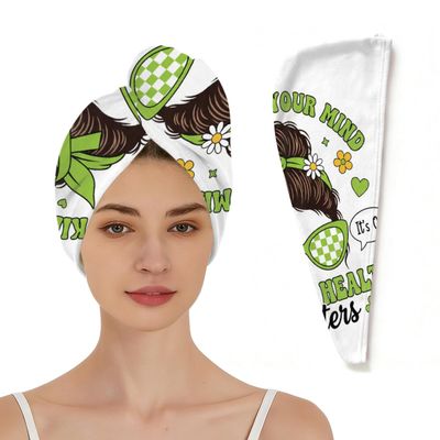 Chintiz Microfiber Hair Towel Wrap for Women - Mental Health Super Absorbent Fast Drying Head Hair Towels - Elastic Loop Design Anti-Frizz Soft Turbans for Wet Long, Curly, Thick Hair