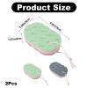 2 PCS 3-Layer Bath Sponges, Soft Shower Sponges Reusable Body Exfoliating Sponge Exfoliating Bath Sponge with Hanging Straps Colorful LuffaSponge view 2