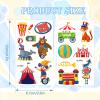 10 Sheets Circus Temporary Tattoos for Kids,Cute Circus Stickers for Birthday Parties, Carnival Favors, Classroom Rewards for Boys and Girls view 2