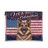 250 Years German Shepherd Dog Makeup Bag, 4th of July Patriotic Cosmetic Travel Pouch for Women, Portable Small Canvas Zipper Organizer, American Toiletry Bag 7x9 Inch view 1