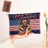 250 Years German Shepherd Dog Makeup Bag, 4th of July Patriotic Cosmetic Travel Pouch for Women, Portable Small Canvas Zipper Organizer, American Toiletry Bag 7x9 Inch view 2