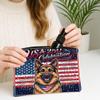 250 Years German Shepherd Dog Makeup Bag, 4th of July Patriotic Cosmetic Travel Pouch for Women, Portable Small Canvas Zipper Organizer, American Toiletry Bag 7x9 Inch view 3