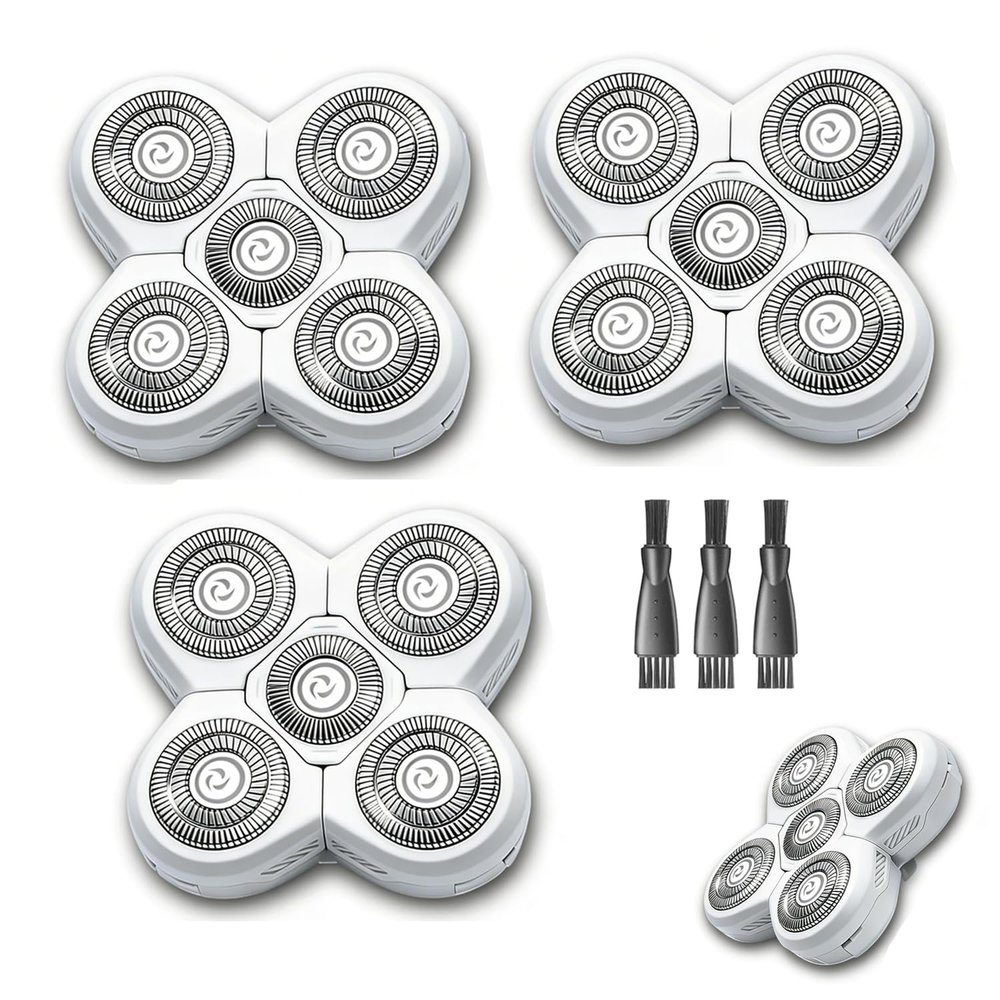3 Packs 5 Heads White Electric Replacement Shaver Blades, Compatible with Freebird Flex Series Electric Shaver, Tita-nium Alloy Cutter Head Refills for Women
