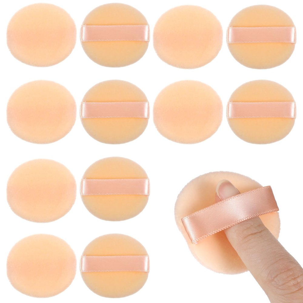 12 Pcs Mini Makeup Puff, Mini Puff Soft Sponge, Finger Puff Mini Makeup Puffs for Loose Powder, Foundation, Daily Makeup(1.57 Inch)