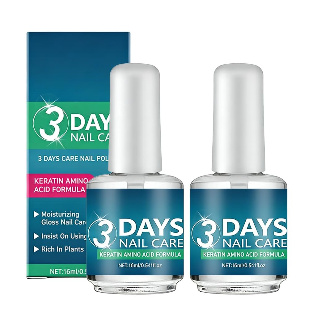 3 Days Nail Care, 2026 Upgrade 3 Days Nail Care Oil with Keratin, Fast Strengthening Moisturizing Nail Care Polish Oil for Dry Weak Nails (2 PCS)