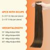 Full Shine Chestnut Brown Human Hair Clip in Extensions view 3