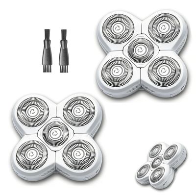 2 Packs 5 Heads White Electric Replacement Shaver Blades, Compatible with Freebird Flex Series Electric Shaver, Tita-nium Alloy Cutter Head Refills for Women