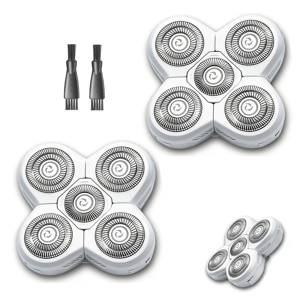 2 Packs 5 Heads White Electric Replacement Shaver Blades, Compatible with Freebird Flex Series Electric Shaver, Tita-nium Alloy Cutter Head Refills for Women