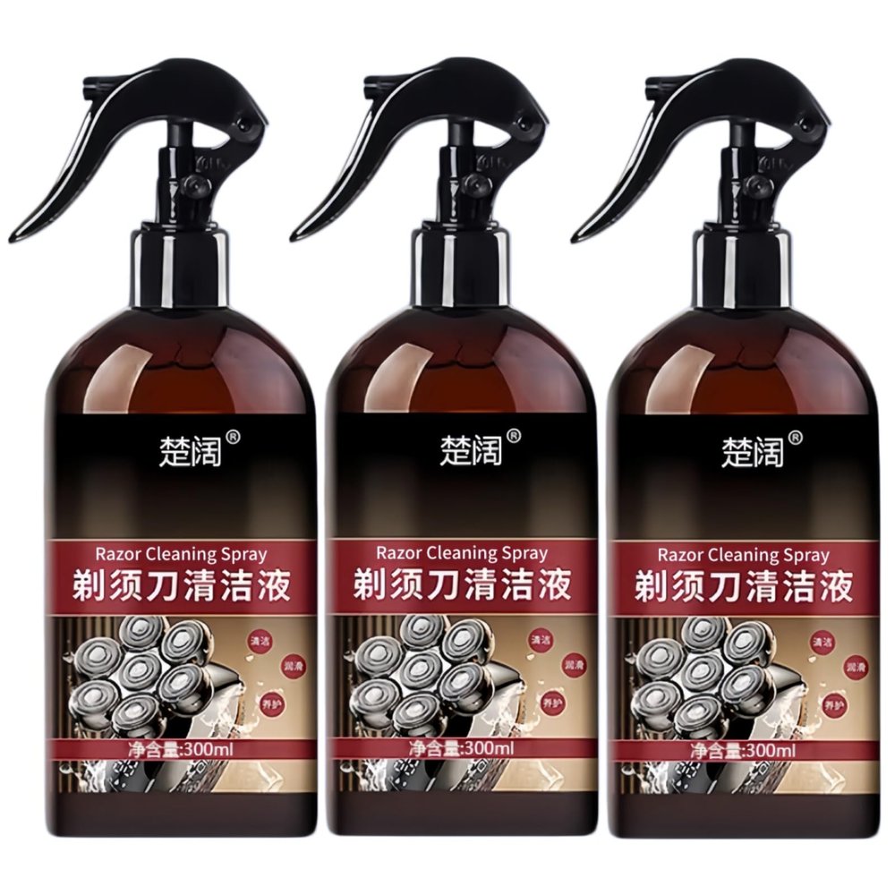 Deep Cleaning, Removes Grease, Eliminates Odors, 300ml Razor Cleaning Spray, Compatible With Braun, Compatible With Philips, Compatible With Panasonic(3 PCS)
