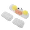HAMPPLIES Elastic Eyeball Facial Hairband and Wristband Set, White Fleece Spa Headbands for Women Makeup, Shower, Skincare, and Face Washing Accessories view 1