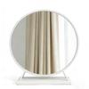 Round Tabletop Vanity Mirror, High Definition HD Silver Mirror, Sturdy Metal Base, Ergonomic No Bending, Metal Baked Enamel(A,M) view 2