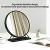 Round Tabletop Vanity Mirror, High Definition HD Silver Mirror, Sturdy Metal Base, Ergonomic No Bending, Metal Baked Enamel(A,M) view 4