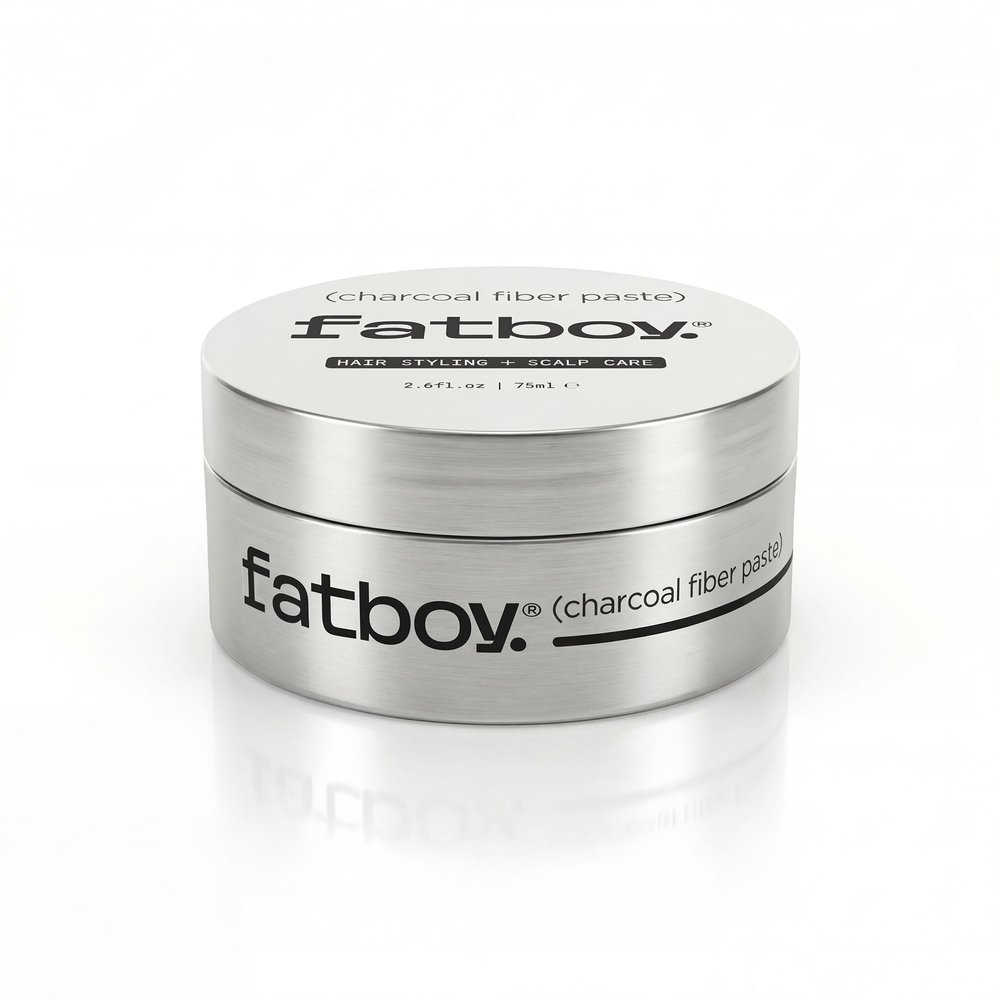 Fatboy Hair Charcoal Fiber Paste, Matte Styling Paste, Oil Absorbing, Rose-Coffee Scent, Paste