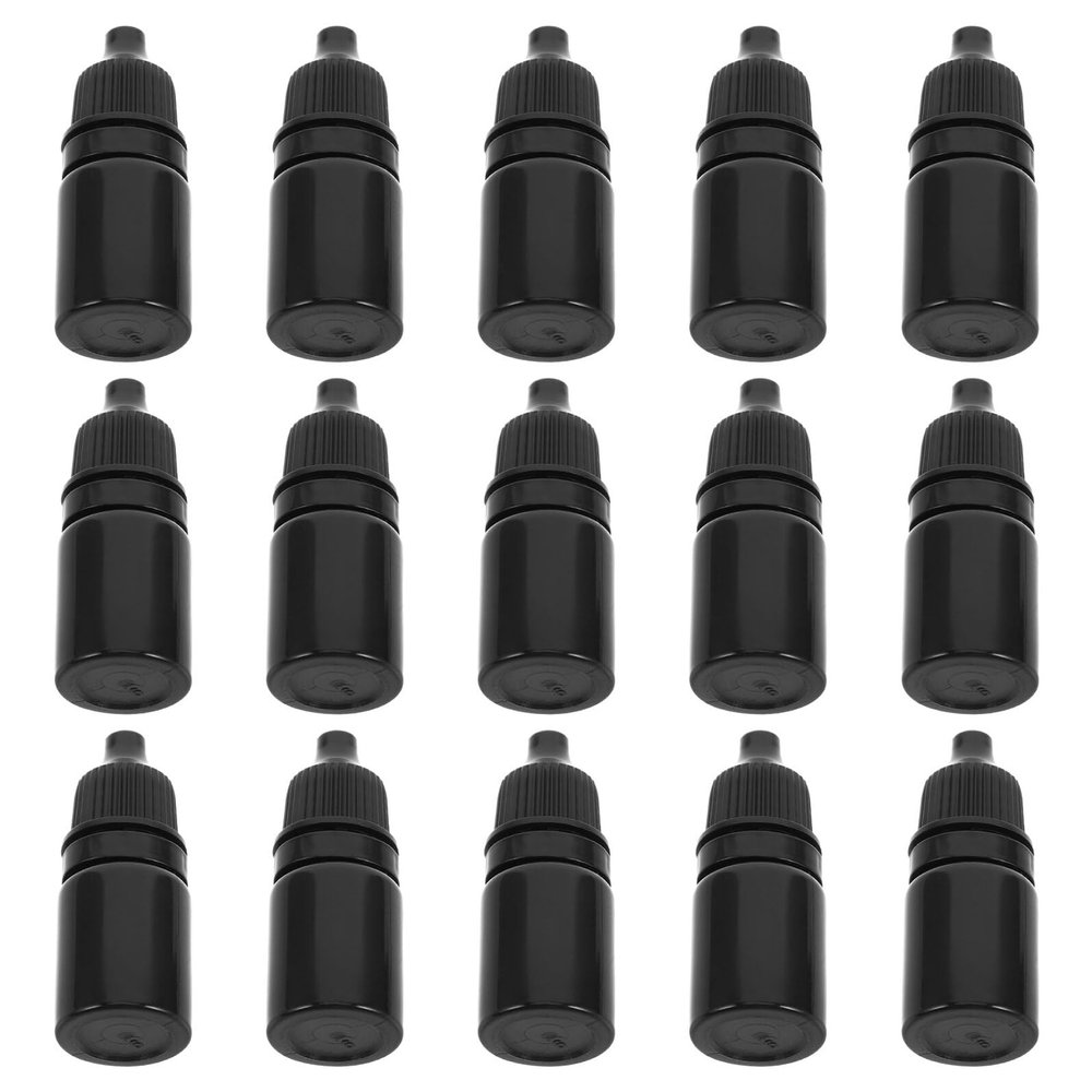Black Plastic Dropper Bottles with Caps 5ml 50Pcs for Essential Oils