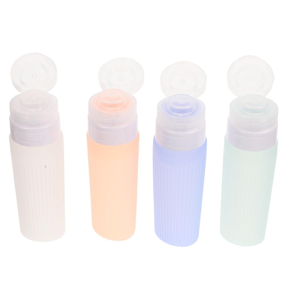 4pcs Silicone Travel Bottles Refillable Leak-proof Squeeze Containers