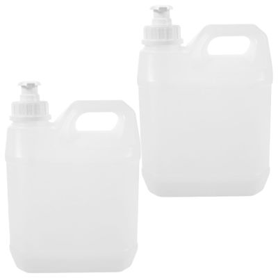 PRETYZOOM 2pcs 2l Pump Dispenser Bottles for Body Wash and Shower Gel, Reusable Semi- Plastic Travel Containers with Leak-Resistant Pumps for Bathroom and Personal Care