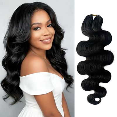 Body Wave Pre-Separated Crochet Hair Extensions Human Hair Knotless Pre-Separated Feather Crochet Braid Hair Extensions Natural Color 12 Inch 50g 50 Strands