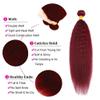 Human Hair Bundles 99J Burgundy Kinky Straight Bundles 300g24 26 28 Inch view 3