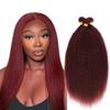 Human Hair Bundles 99J Burgundy Kinky Straight Bundles 300g22 24 26 Inch view 1