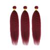 Human Hair Bundles 99J Burgundy Kinky Straight Bundles 300g22 24 26 Inch view 4