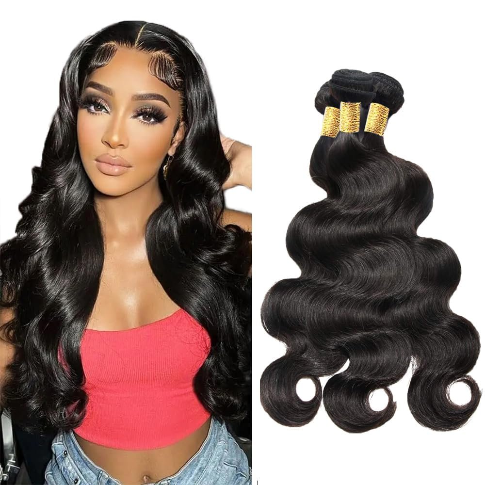 Human Hair Bundles Natural Black Body Wave Bundles 300g/Pack, 22 24 26 Inch