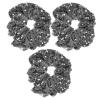 Cabilock 3pcs Gray Velvet Glitter Hair Scrunchies with Sequin Sparkly Ponytail Holders and Women, Stretchy Elastic Hair Ties for Parties, Festivals, and Daily Wear view 1