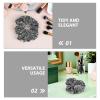 Cabilock 3pcs Gray Velvet Glitter Hair Scrunchies with Sequin Sparkly Ponytail Holders and Women, Stretchy Elastic Hair Ties for Parties, Festivals, and Daily Wear view 3