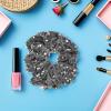 Cabilock 3pcs Gray Velvet Glitter Hair Scrunchies with Sequin Sparkly Ponytail Holders and Women, Stretchy Elastic Hair Ties for Parties, Festivals, and Daily Wear view 4