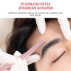 INOOMP 6pcs Stainless Steel Eyebrow Grooming Kit Eyebrow Trimming Tools Facial Hair Remover Makeup Tool for Men and Women Random Color view 3