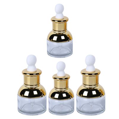 jojofuny 4pcs Glass Dropper Bottles Set 20ml 30ml Cosmetic Oil Containers Refillable Essential Oil Bottles with Droppers for Travel and Skincare Sample Liquid Storage