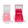 JEWEDECO Portable Travel Makeup Brush Set 5pcs with Mirror Multifunctional Cosmetic Brushes for Foundation Powder Eyeshadow Blending, Professional Travel Makeup Tool Kit for Women view 2