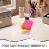 JEWEDECO Portable Travel Makeup Brush Set 5pcs with Mirror Multifunctional Cosmetic Brushes for Foundation Powder Eyeshadow Blending, Professional Travel Makeup Tool Kit for Women view 3